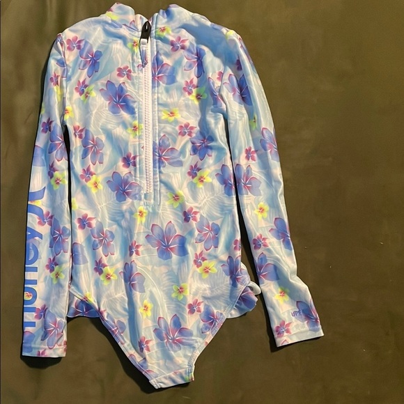 Hurley Floral Long Sleeve Rashguard One Piece Swimsuit - Picture 7 of 9